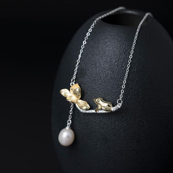 vla 925 silver creative lovely frog necklace women's national style pearl lotus leaf pendant temperament gentle jewelry
vla 925 silver creative lovely frog necklace women's national style pearl lotus leaf pendant temperament gentle jewelry