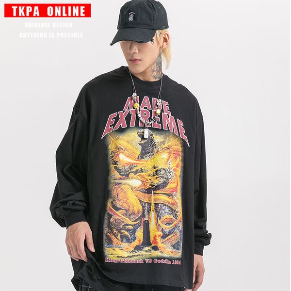 high street punk department base long t autumn and winter american new personality printing loose shoulder long-sleeved t-shirt male, Black
high street punk department base long t autumn and winter american new personality printing loose shoulder long-sleeved t-shirt male, Black