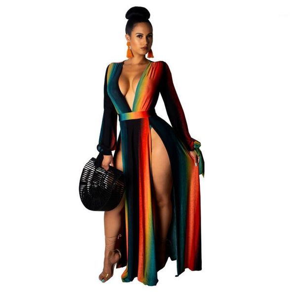 hirigin autumn women deep v neck long sleeves bohemian holiday colorful print party club high slit long dress1, Black;gray
hirigin autumn women deep v neck long sleeves bohemian holiday colorful print party club high slit long dress1, Black;gray