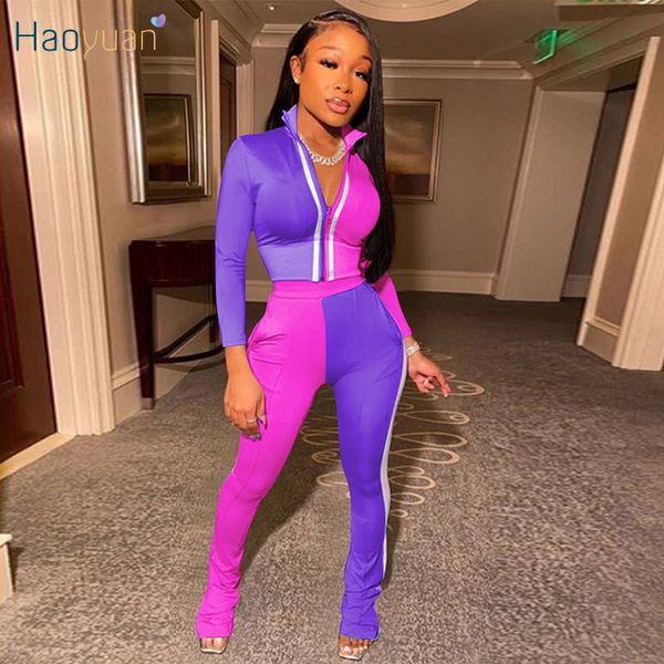haoyuan two piece jumpsuit women fall clothing zipper long sleeves patchwork pants club outfits tracksuit matching sets 201007, Black;white
haoyuan two piece jumpsuit women fall clothing zipper long sleeves patchwork pants club outfits tracksuit matching sets 201007, Black;white