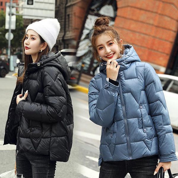 women's down & parkas 2021 winter jacket women hooded thick cotton padded parka female short coat slim warm outwear, Black
women's down & parkas 2021 winter jacket women hooded thick cotton padded parka female short coat slim warm outwear, Black