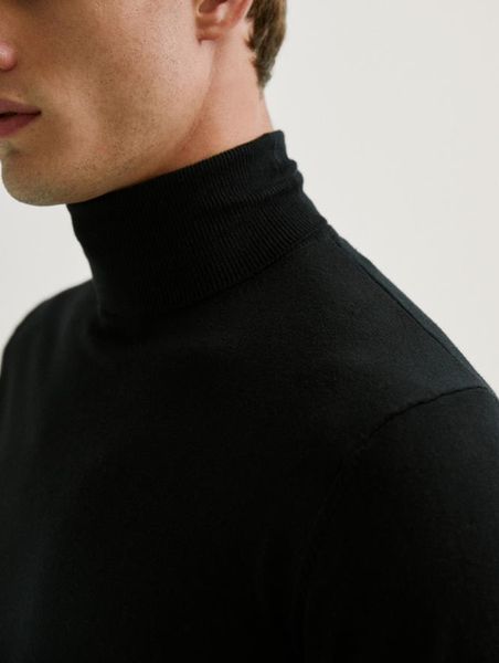 new thin autumn and winter spanish men's plain cotton cashmere mulberry silk high collar knitting 0932, White;black
new thin autumn and winter spanish men's plain cotton cashmere mulberry silk high collar knitting 0932, White;black