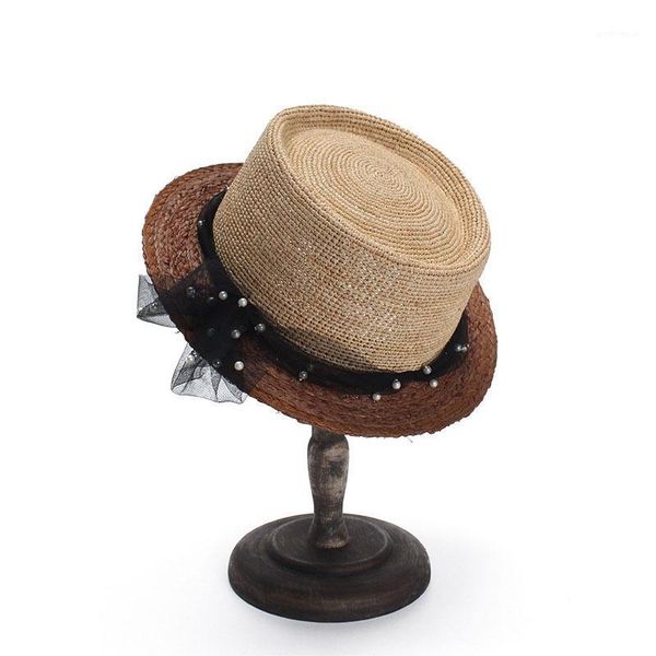 wide brim hats +flat straw hat summer spring women's trip caps leisure pearl beach sun breathable fashion flower m571, Blue;gray
wide brim hats +flat straw hat summer spring women's trip caps leisure pearl beach sun breathable fashion flower m571, Blue;gray