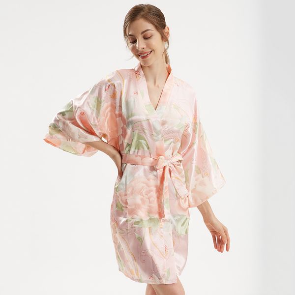 Satin Female Kimono Bathrobe Gown Sexy Print Flower Nightdress Silky Bride Bridesmaid Wedding Robe Sleepwear Soft Home Clothes, Style 1 burgundy
Satin Female Kimono Bathrobe Gown Sexy Print Flower Nightdress Silky Bride Bridesmaid Wedding Robe Sleepwear Soft Home Clothes, Style 1 burgundy