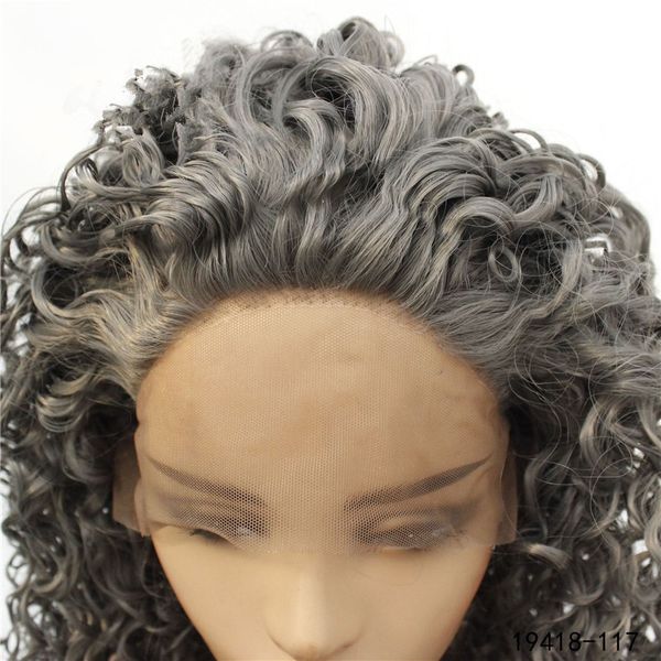Kinky Afro Curly Synthetic Lacefront Wig Dark Grey Simulation Human Hair Lace Front Wigs 14-26 inches Pelucas For Women 19418-1172641 s, As picture
Kinky Afro Curly Synthetic Lacefront Wig Dark Grey Simulation Human Hair Lace Front Wigs 14-26 inches Pelucas For Women 19418-1172641 s, As picture