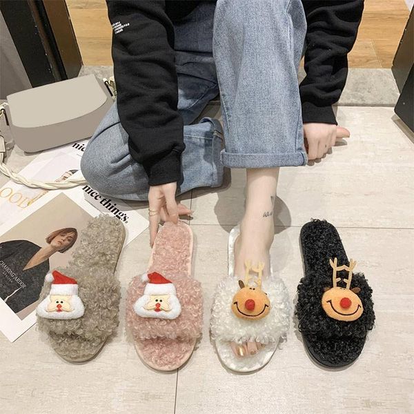 women winter slippers female indoors home faux fur warm flat shoes woman christmas elk furry ladies slip on fashion slipper, Black
women winter slippers female indoors home faux fur warm flat shoes woman christmas elk furry ladies slip on fashion slipper, Black