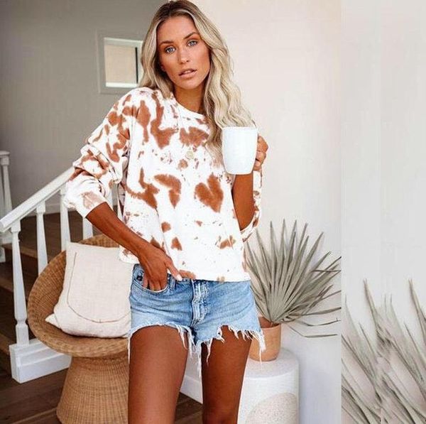 women's tie dye print sweatshirts long sleeve casual autumn fashion pullovers round neck loose shirts arrival kg-457, Black
women's tie dye print sweatshirts long sleeve casual autumn fashion pullovers round neck loose shirts arrival kg-457, Black