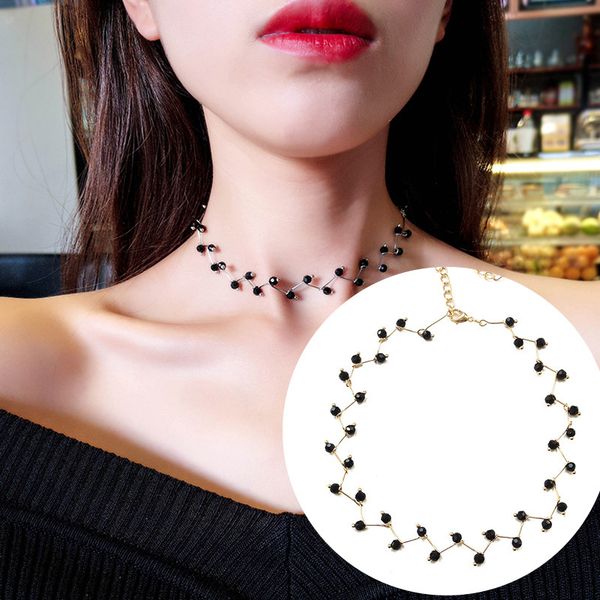 crystal necklace simple all-match black crystal short clavicle chain for women personalized jewelry good party gift for girls, Golden;silver
crystal necklace simple all-match black crystal short clavicle chain for women personalized jewelry good party gift for girls, Golden;silver