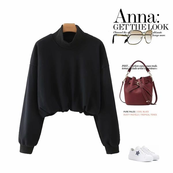 2021 new collar pullover sports women's autumn and winter waist curling ee cloud hem pleated double layer short sweater u2tg, Black
2021 new collar pullover sports women's autumn and winter waist curling ee cloud hem pleated double layer short sweater u2tg, Black
