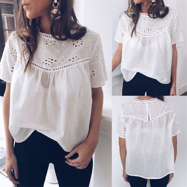 korean ladies fashion clothing short sleeve womens and blouses summer white blouse hollow out floral shirt streetwear y200622
korean ladies fashion clothing short sleeve womens and blouses summer white blouse hollow out floral shirt streetwear y200622