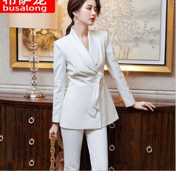 2020 winter white fashion women pants suit new professional formal long sleeve slim blazer and trousers office ladies work wear
2020 winter white fashion women pants suit new professional formal long sleeve slim blazer and trousers office ladies work wear