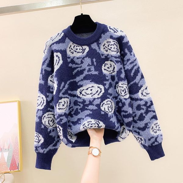 autumn winter warm sweater and pullovers oneck mohair floral print soft jumpers long overszied blue christmas pull sweaters, White;black
autumn winter warm sweater and pullovers oneck mohair floral print soft jumpers long overszied blue christmas pull sweaters, White;black