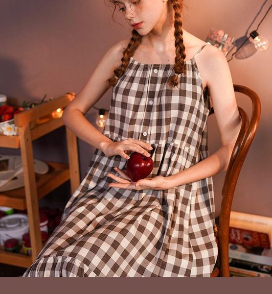 ruffle summer nightdress sling school plaid retro sleepwear pajamas women dressing gown pijamas de mujer female clothes ed50sq, Black;red
ruffle summer nightdress sling school plaid retro sleepwear pajamas women dressing gown pijamas de mujer female clothes ed50sq, Black;red