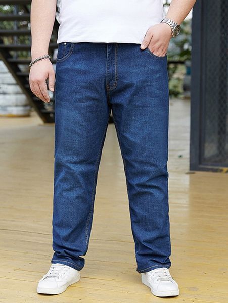 extended sizes men solid pocket detail zip fly jeans w099#, Blue
extended sizes men solid pocket detail zip fly jeans w099#, Blue