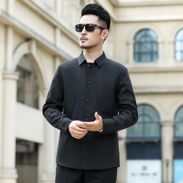 2020 new middle aged jacket medium length business casual coat men's autumn thin lapel top, Black;brown
2020 new middle aged jacket medium length business casual coat men's autumn thin lapel top, Black;brown