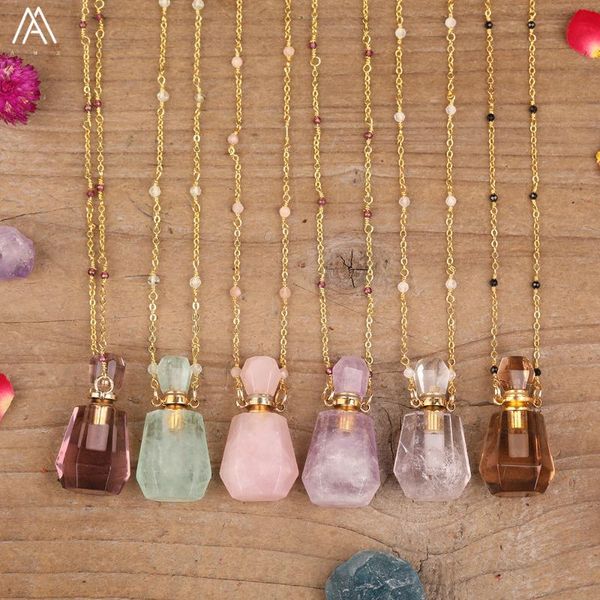 natural fluorite stone white quartz perfume bottle pendant necklace women faceted gemstones gold essential oil diffuser jewelry, Silver
natural fluorite stone white quartz perfume bottle pendant necklace women faceted gemstones gold essential oil diffuser jewelry, Silver