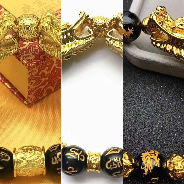 fmagk imitation of vietnamese gold dragon head for obsidian hand long timeimitating gold six son true words men's a obsidian bracelet b, Golden;silver
fmagk imitation of vietnamese gold dragon head for obsidian hand long timeimitating gold six son true words men's a obsidian bracelet b, Golden;silver