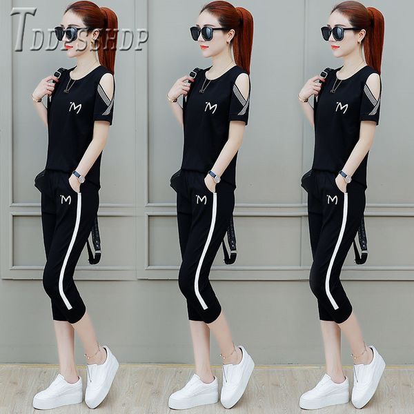 new loose plus size women sets short sleeve t shirt and pants female sets 201008, White
new loose plus size women sets short sleeve t shirt and pants female sets 201008, White