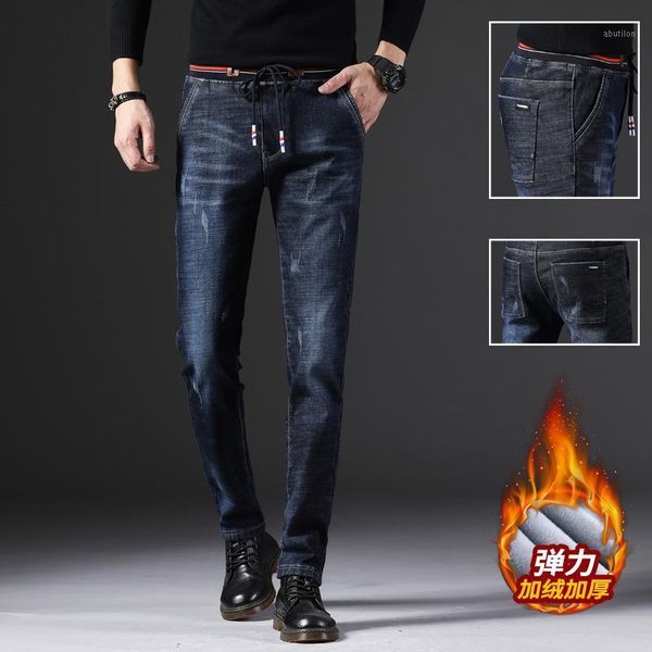 men's jeans autumn winter warm jean's men pants mid-weight long trousers male1, Blue
men's jeans autumn winter warm jean's men pants mid-weight long trousers male1, Blue