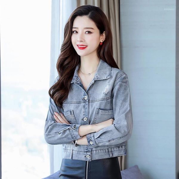 zxryxgs women's denim jackets 2019 spring summer ripped denim jacket femme vintage long sleeve jeans jacket bomber casual coat1, Black;brown
zxryxgs women's denim jackets 2019 spring summer ripped denim jacket femme vintage long sleeve jeans jacket bomber casual coat1, Black;brown