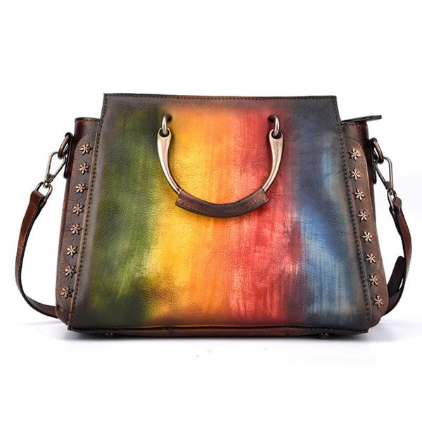 real cowhide handle women bags vintage rivets brush color shoulder cross body genuine leather messenger bag new
real cowhide handle women bags vintage rivets brush color shoulder cross body genuine leather messenger bag new