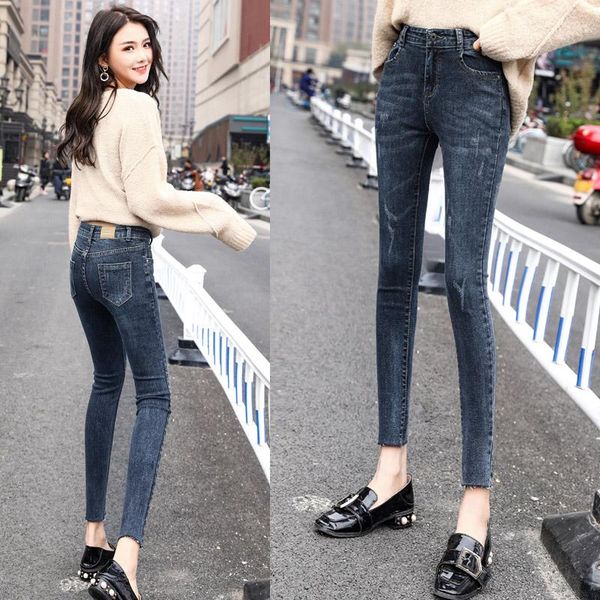 women's jeans #3056 pencil pants for women mid waist elastic casual skinny ladies korean style slim ankle-length female, Blue
women's jeans #3056 pencil pants for women mid waist elastic casual skinny ladies korean style slim ankle-length female, Blue