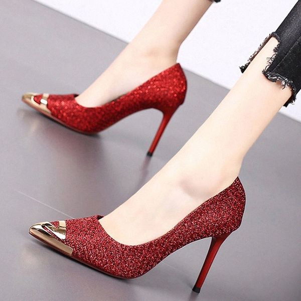 Rimocy Sexy Metal Pointed Toe Thin Heels Pumps Women Gold Red Slip on Ladies Party Wedding Shoes Fashion Sequins Single Shoes #TC7b
Rimocy Sexy Metal Pointed Toe Thin Heels Pumps Women Gold Red Slip on Ladies Party Wedding Shoes Fashion Sequins Single Shoes #TC7b