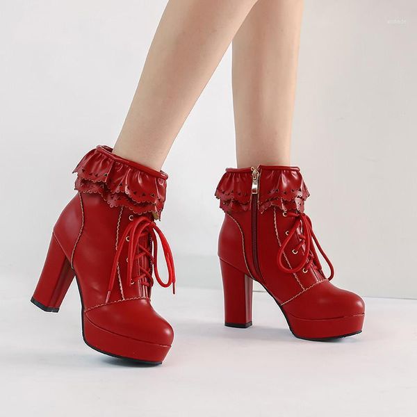 boots ymechic 5 color cosplay block high heels lolita shoes cross tied ruffles red pink party womens fashion ankle winter1, Black
boots ymechic 5 color cosplay block high heels lolita shoes cross tied ruffles red pink party womens fashion ankle winter1, Black