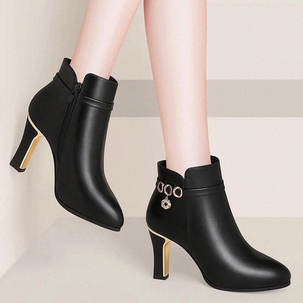 high heels ankle boots woman dress shoes pointed toe booties thin heels pumps black crystal metal warm plush ladies shoes 8496n #7t8g
high heels ankle boots woman dress shoes pointed toe booties thin heels pumps black crystal metal warm plush ladies shoes 8496n #7t8g