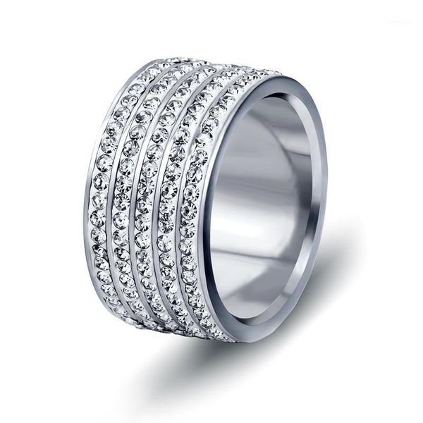 12mm wide 5 row cz crystal pave stainless steel jewelry wedding rings for women1, Slivery;golden
12mm wide 5 row cz crystal pave stainless steel jewelry wedding rings for women1, Slivery;golden
