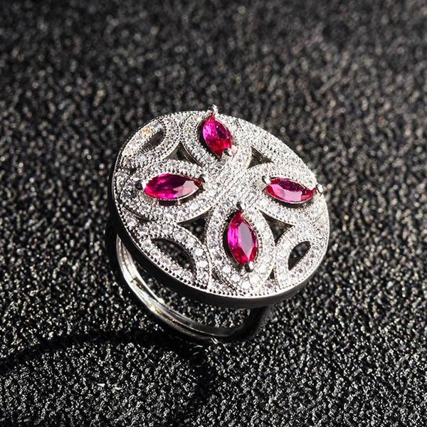 wedding rings europe america vintage inlay crystal red zircon geometric creative compass flower jewelry for women anniversary, Slivery;golden
wedding rings europe america vintage inlay crystal red zircon geometric creative compass flower jewelry for women anniversary, Slivery;golden