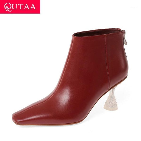 qutaa 2021 square toe autumn winter ankle boots strange high heel zipper women shoes cow leather elegant short boots size 34-401, Black
qutaa 2021 square toe autumn winter ankle boots strange high heel zipper women shoes cow leather elegant short boots size 34-401, Black