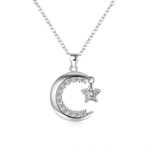 pendant necklaces n859 silver moon star necklace with zircon woman fashion jewelry christmas gift design
pendant necklaces n859 silver moon star necklace with zircon woman fashion jewelry christmas gift design
