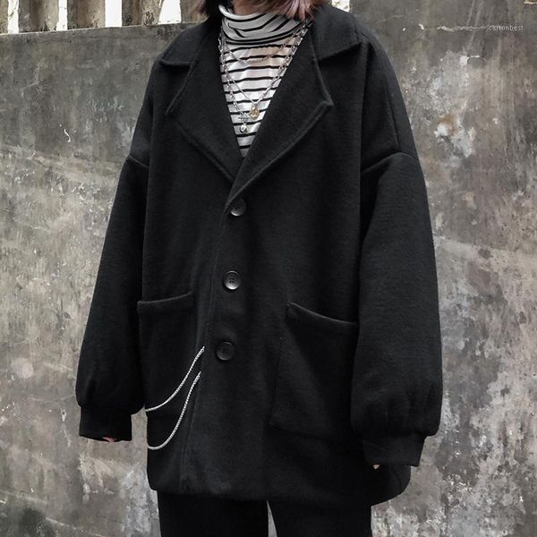 men's wool & blends winter plus cotton woolen coat fashion solid color casual v-neck jacket man streetwear wild loose suit male1, Black
men's wool & blends winter plus cotton woolen coat fashion solid color casual v-neck jacket man streetwear wild loose suit male1, Black