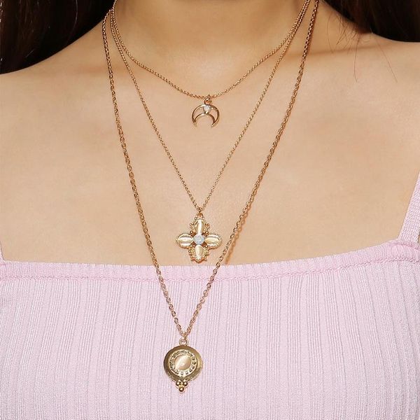 pendant necklaces vintage multilayer moon flower opal for women geometric long sweater chain clavicle necklace jewelry xr1446, Silver
pendant necklaces vintage multilayer moon flower opal for women geometric long sweater chain clavicle necklace jewelry xr1446, Silver