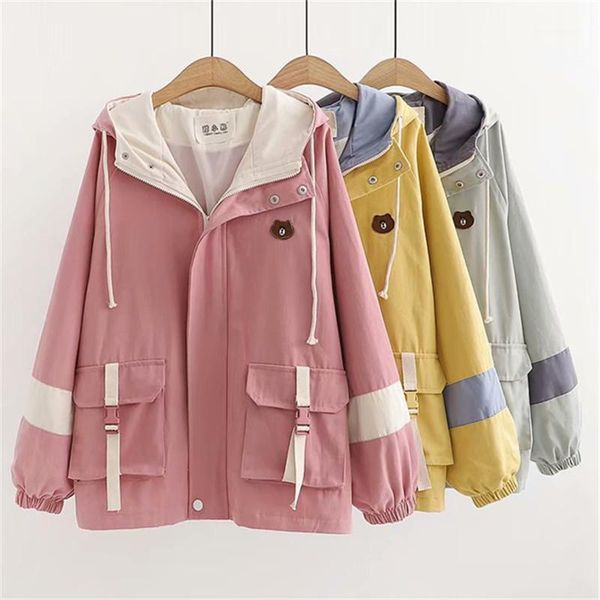 women's jackets 2021 fashion spring student hooded jacket casual women thin windbreaker sweet cotton outerwear korean loose short coat, Black;brown
women's jackets 2021 fashion spring student hooded jacket casual women thin windbreaker sweet cotton outerwear korean loose short coat, Black;brown