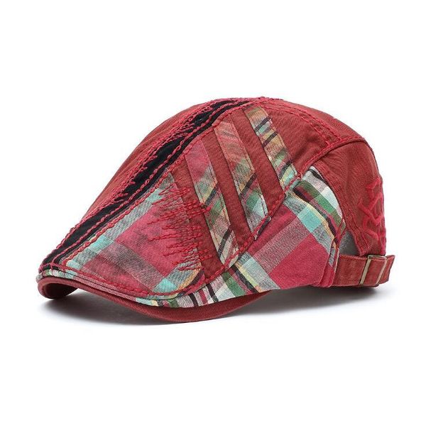 berets brand jamont adjustable stitching plaid embroidery beret peaked cap, Blue;gray
berets brand jamont adjustable stitching plaid embroidery beret peaked cap, Blue;gray