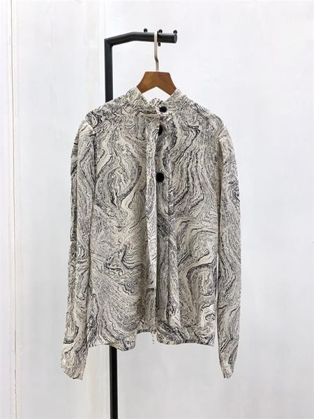 2020 marble pattern print women's blouse early spring wild stylish tie lace-up collar shirt female blouses and, White
2020 marble pattern print women's blouse early spring wild stylish tie lace-up collar shirt female blouses and, White