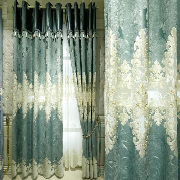 blue fresh bedroom chenille curtain living room bay window french window hollow embroidery semi shading european curtain screen
blue fresh bedroom chenille curtain living room bay window french window hollow embroidery semi shading european curtain screen