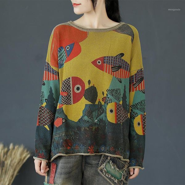 autumn sweater women retro knitting pullovers 2020 new ladies loose o-neck long-sleeved print large size casual sweater1, White;black
autumn sweater women retro knitting pullovers 2020 new ladies loose o-neck long-sleeved print large size casual sweater1, White;black