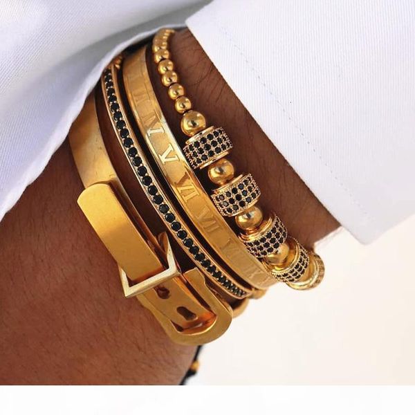 4pcs set men titanium steel roman numeral bracelet horseshoe buckle bangles pulseira bileklik handmade jewelry, Golden;silver
4pcs set men titanium steel roman numeral bracelet horseshoe buckle bangles pulseira bileklik handmade jewelry, Golden;silver