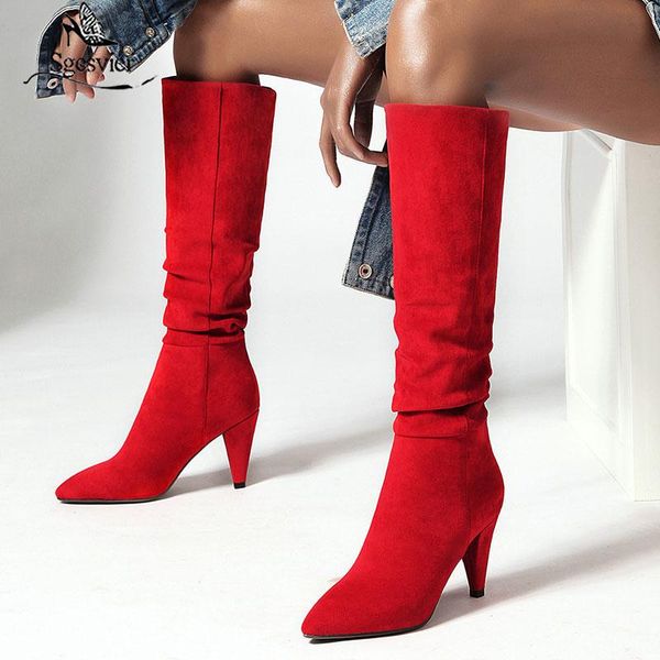 boots sgesvier winter knee high women pleated spike heel long pointed toe super shoes ladies fall red size 34-43, Black
boots sgesvier winter knee high women pleated spike heel long pointed toe super shoes ladies fall red size 34-43, Black