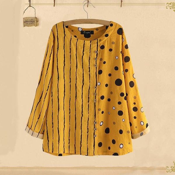 2020 spring long sleeve shirts zanzea women patchwork tunic vintage casual striped polka dot print blouse blusas chemise1, White
2020 spring long sleeve shirts zanzea women patchwork tunic vintage casual striped polka dot print blouse blusas chemise1, White