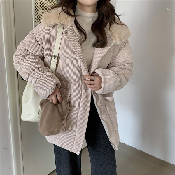 hzirip 2020 winter new women coat female corduroy fur collar cotton jacket office lady fashion thicken loose casual all-match1, Black
hzirip 2020 winter new women coat female corduroy fur collar cotton jacket office lady fashion thicken loose casual all-match1, Black