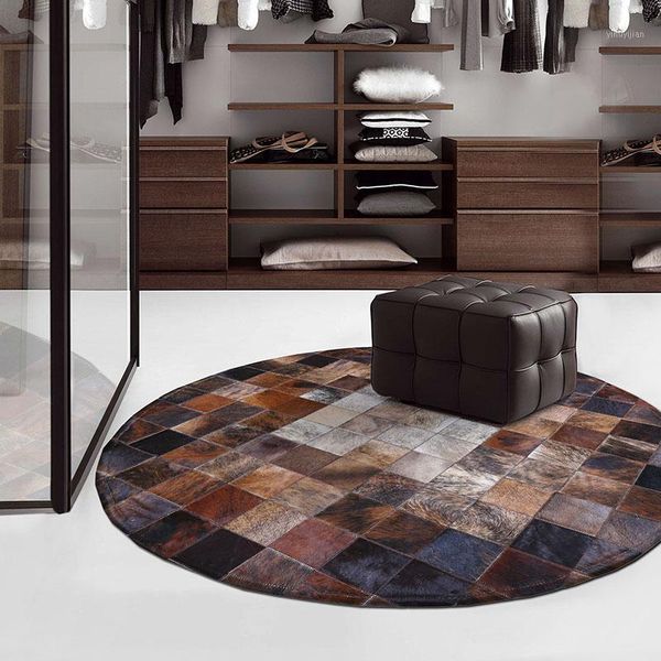 american style natural brown color round cowhide patchwork rug , handmadecow skin fur chequer carpet for living room1
american style natural brown color round cowhide patchwork rug , handmadecow skin fur chequer carpet for living room1
