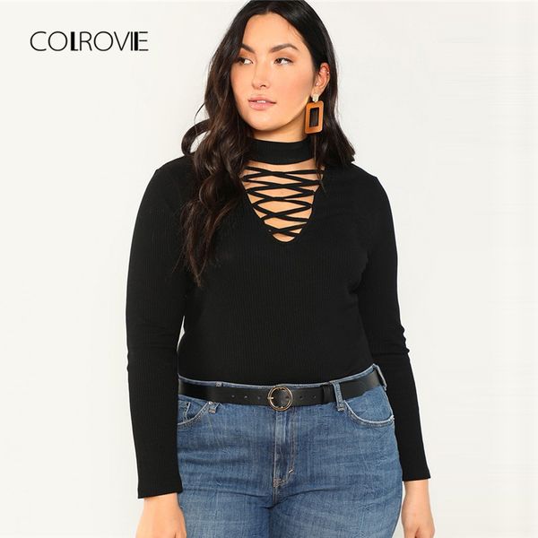 colrovie plus size cut out office black t shirt women tee shirts autumn long sleeve elegant causal femme t-shirts y200110, White
colrovie plus size cut out office black t shirt women tee shirts autumn long sleeve elegant causal femme t-shirts y200110, White
