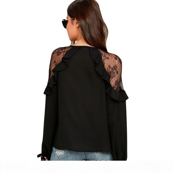 womens and blouses plus size clothing long sleeve ruffle shoulder chiffon lace blouse femme blusas femininas, White
womens and blouses plus size clothing long sleeve ruffle shoulder chiffon lace blouse femme blusas femininas, White