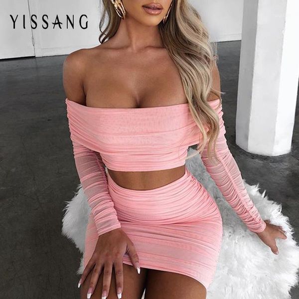 yissang double mesh pink two piece set women crop and mini skirt summer club outfits female clothes 2 piece set 20201, Gray
yissang double mesh pink two piece set women crop and mini skirt summer club outfits female clothes 2 piece set 20201, Gray
