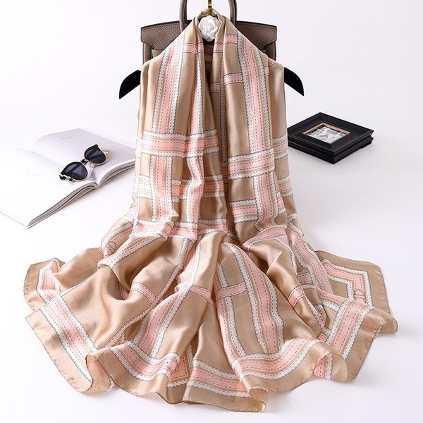 women scarf summer silk scarves shawls lady wraps soft pashimina female plaid print beach stole bandana, Blue;gray
women scarf summer silk scarves shawls lady wraps soft pashimina female plaid print beach stole bandana, Blue;gray