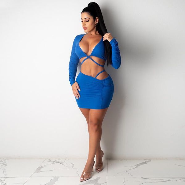 2021 autumn new women 2pcs suit clubwear hollow out deep v neck crop skirt solid female bodycon party cocktail costume, Gray
2021 autumn new women 2pcs suit clubwear hollow out deep v neck crop skirt solid female bodycon party cocktail costume, Gray